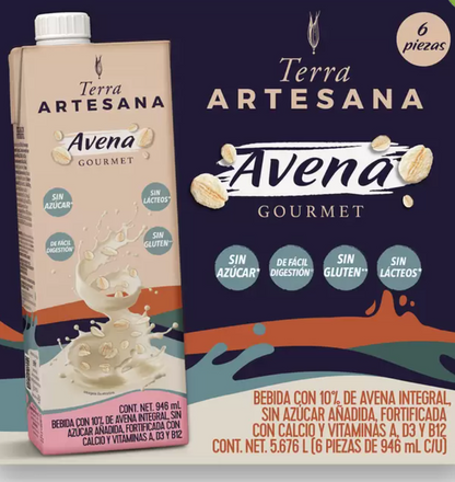 Terra Artesana Bebida de Avena con 6 piezas de 946 ml - .
