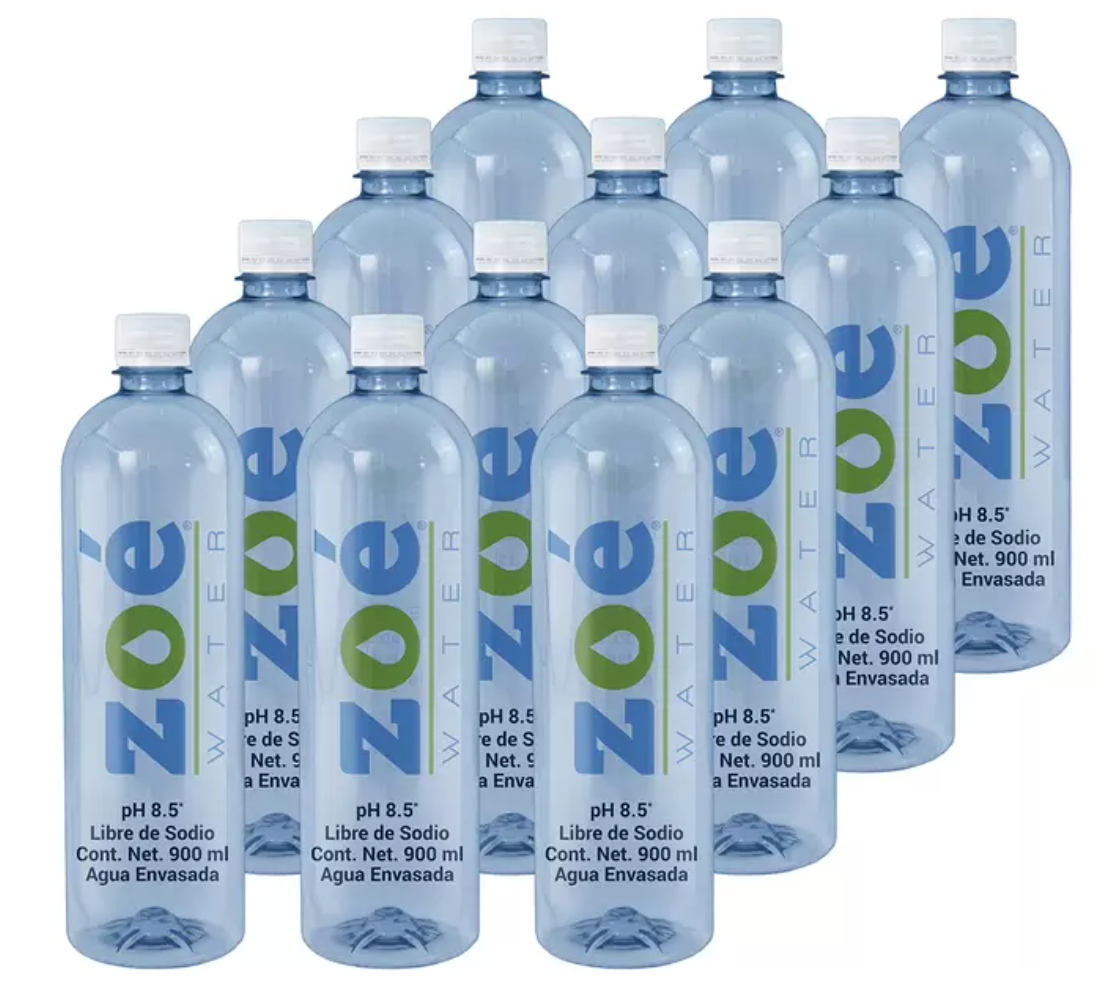 Zoé Water Agua Alcalina 12 piezas de 900 ml - KOZ