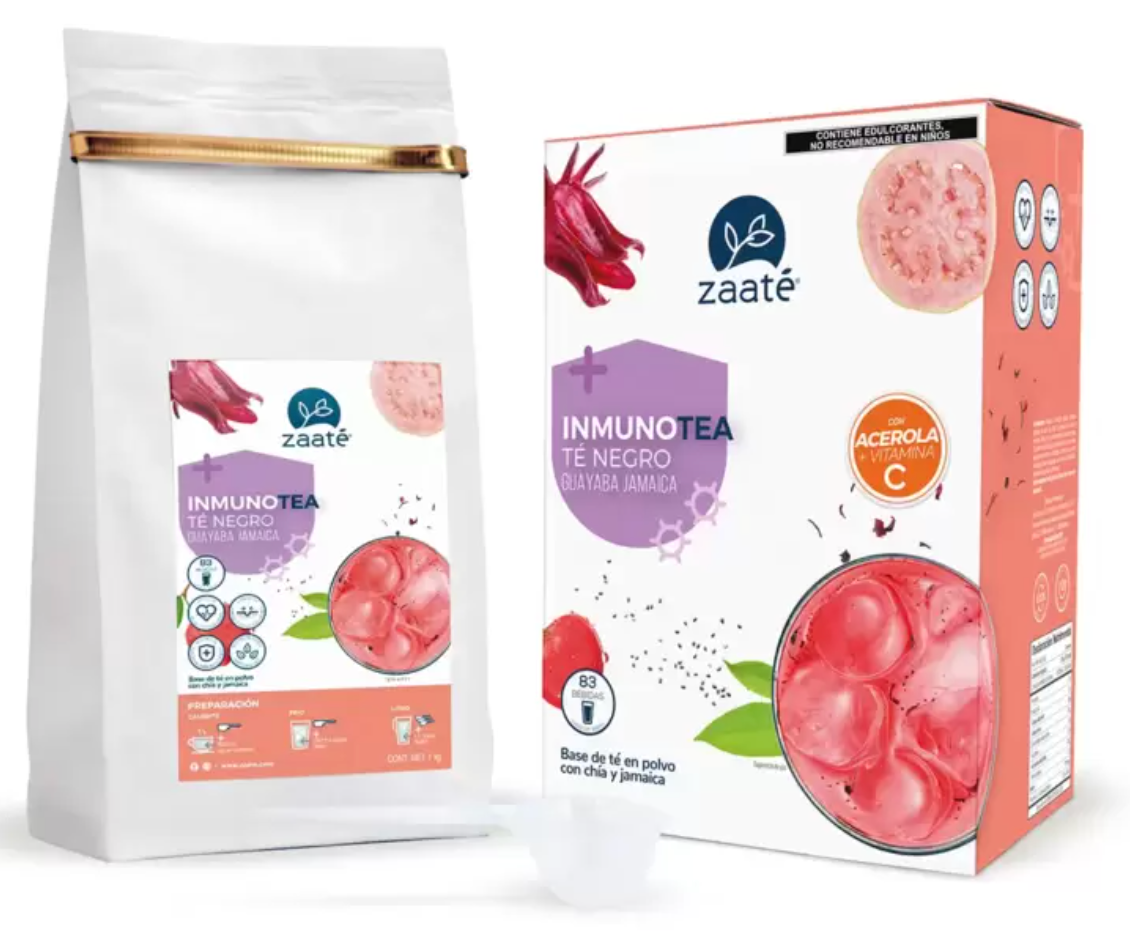 Zaaté Inmuno Tea Té Negro Guayaba Jamaica con Vitamina C y Acerola 1 kg - .