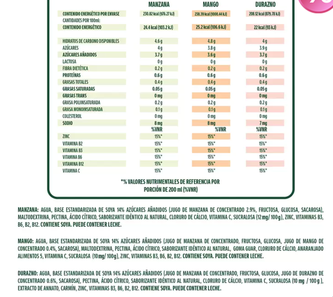 Ades Bebida de Soya con jugo de Fruta 4 piezas de 946 ml - KOZ