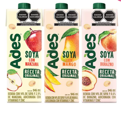 Ades Bebida de Soya con jugo de Fruta 4 piezas de 946 ml - KOZ