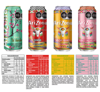 Arizona Té Sabores Surtidos 24 latas de 460 ml - .