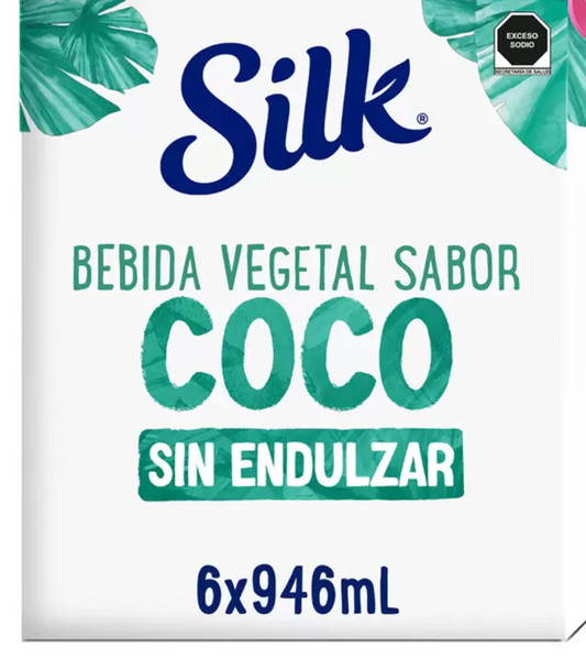 Silk Bebida Vegetal Sabor Coco Sin Azúcar 6 piezas de 946 ml - KOZ