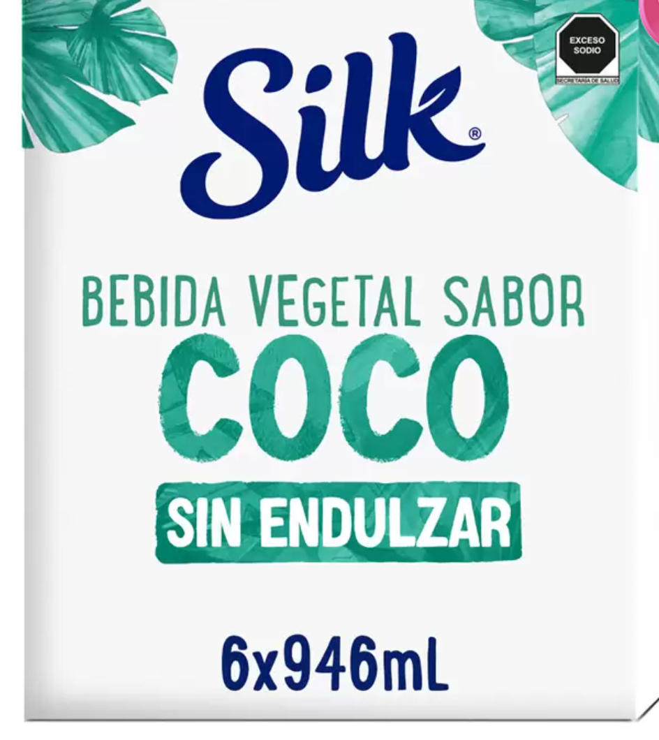 Silk Bebida Vegetal Sabor Coco Sin Azúcar 6 piezas de 946 ml - .