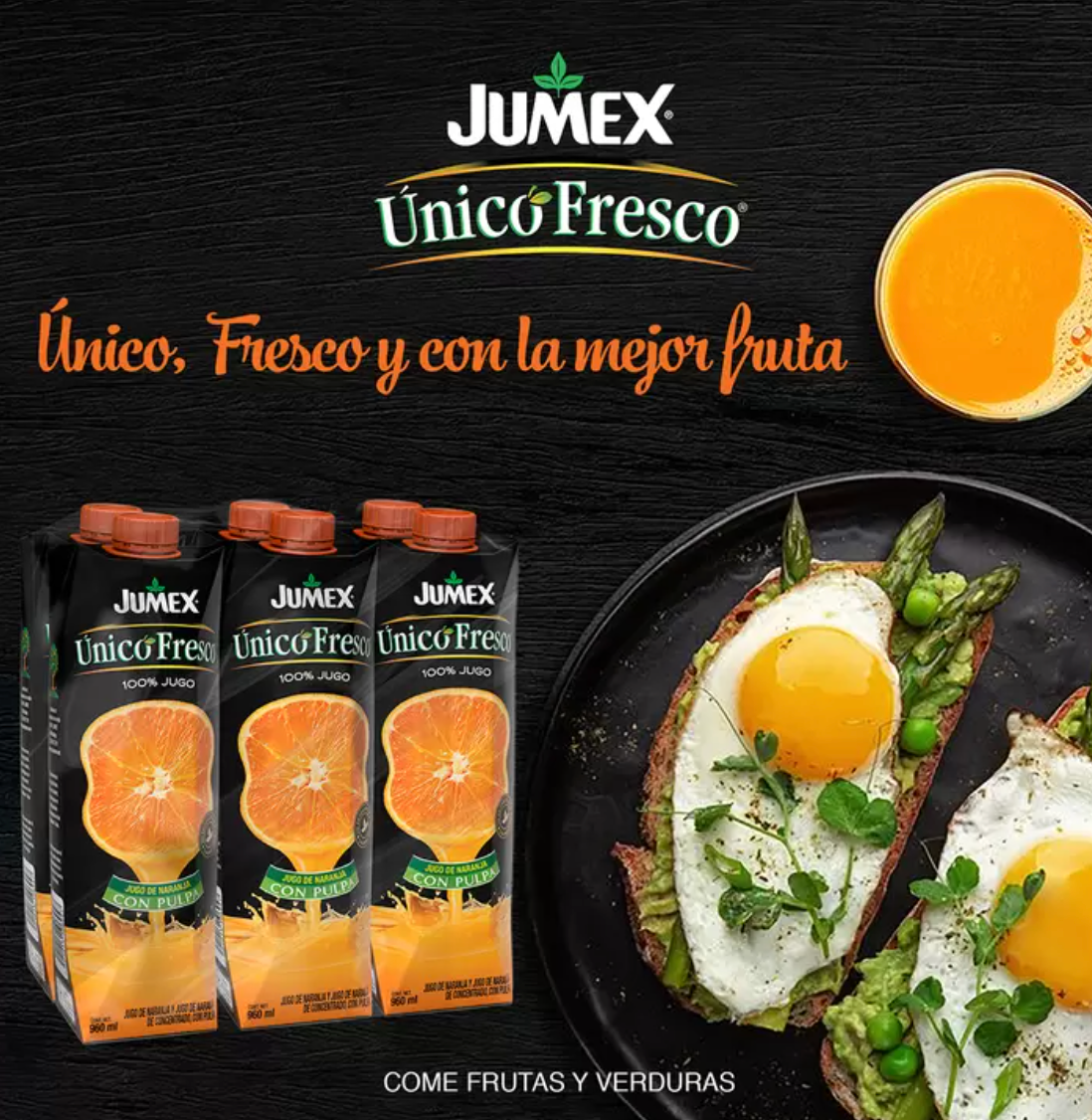 Jumex Único Fresco Jugo de Naranja 6 piezas de 960 ml - .