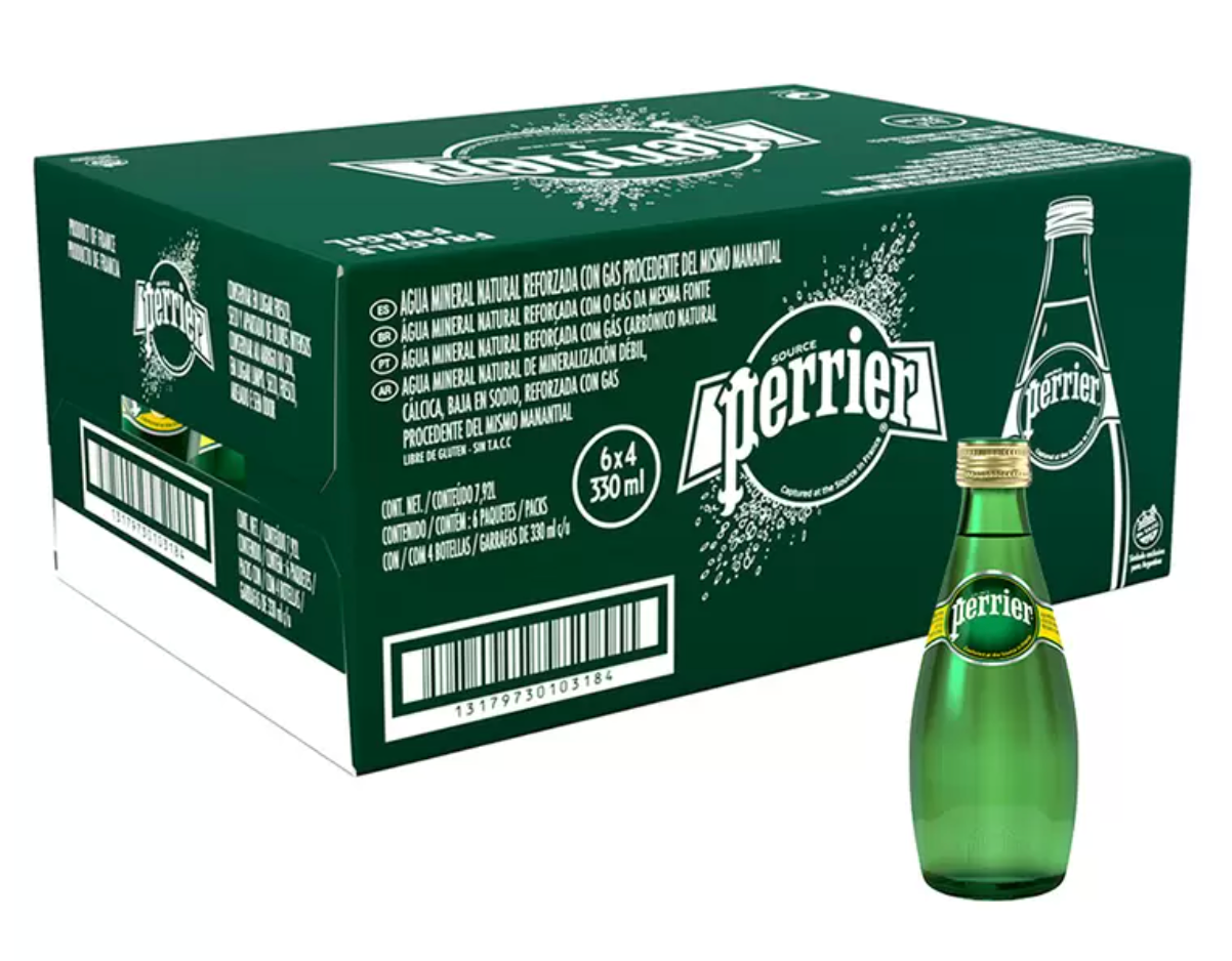 Perrier Agua Mineral 24 piezas de 330 ml