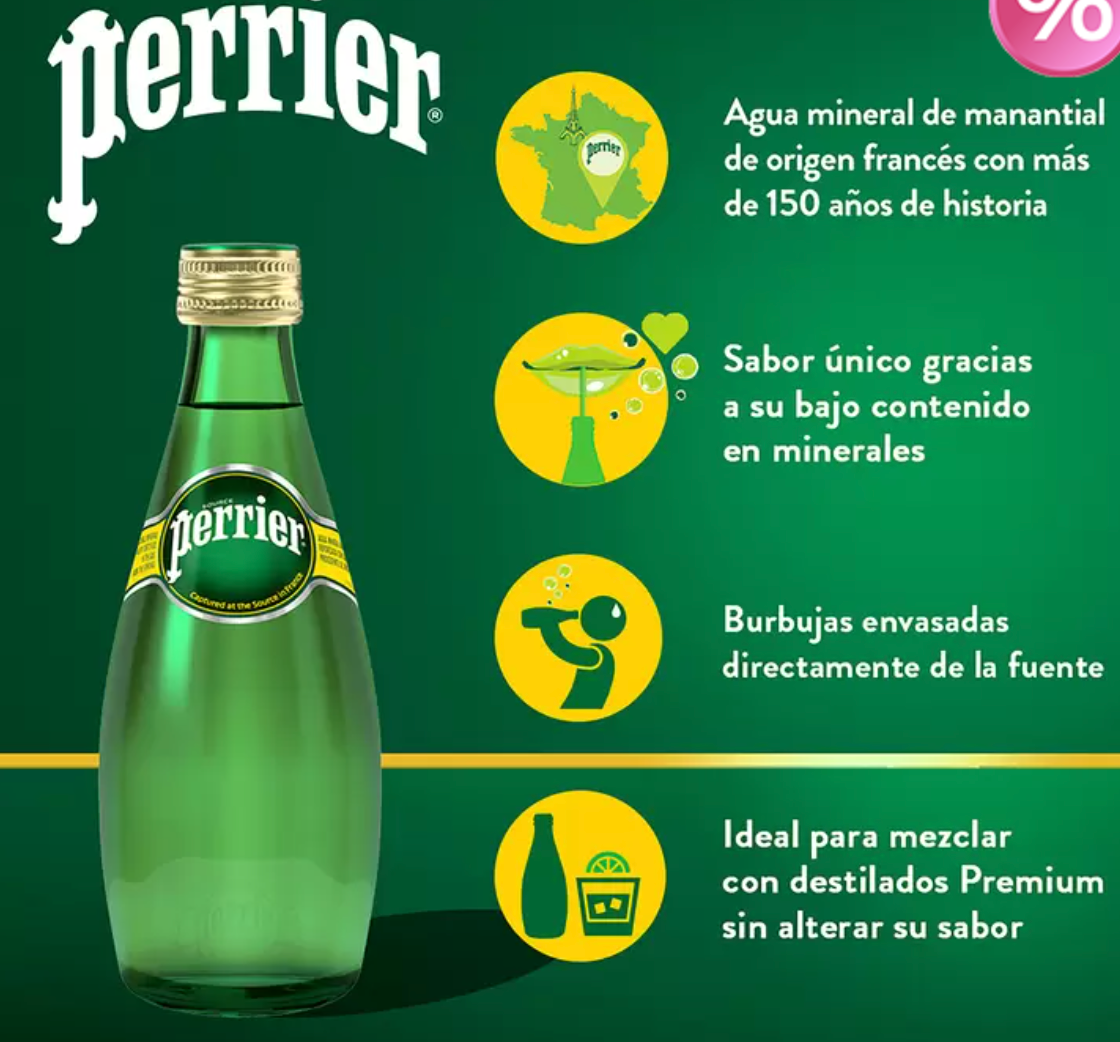 Perrier Agua Mineral 24 piezas de 330 ml