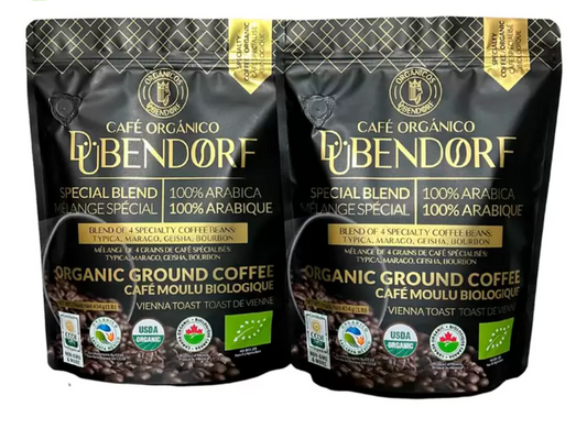 Dubendorf Café Orgánico Molido Tostado Oscuro 100% Arábica Mezcla de 4 granos de Especialidad 2 pzas de 454 grs - KOZ