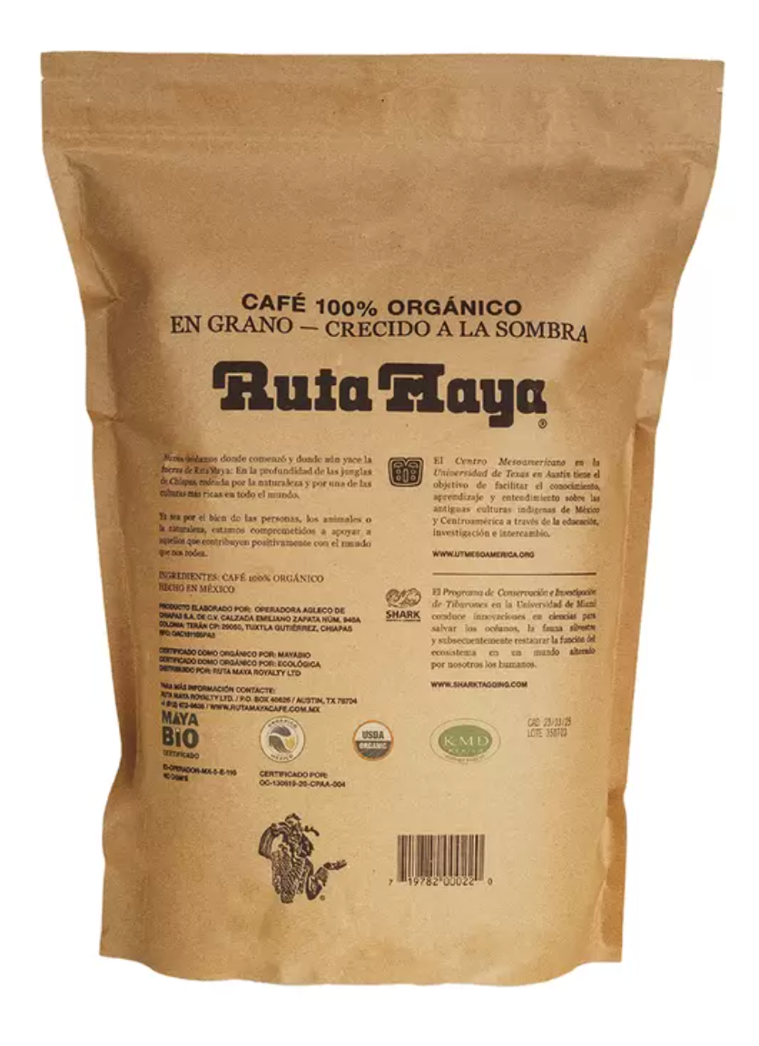 Ruta Maya Café Orgánico Grano Entero 2.26 Kg - KOZ