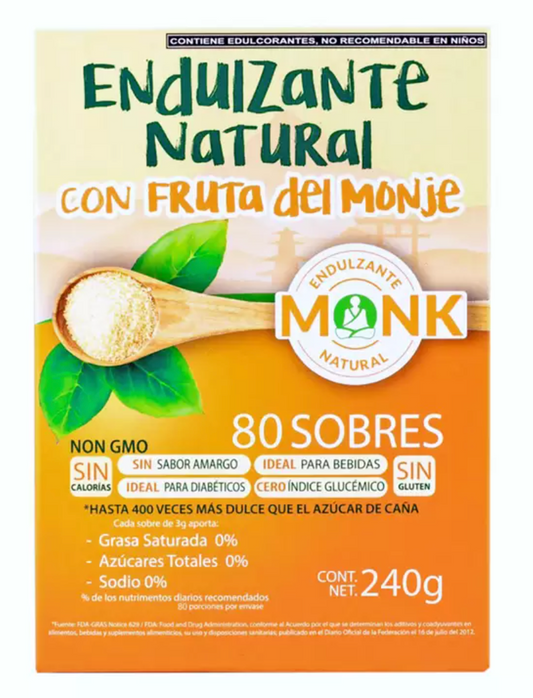 Monk Endulzante de Fruta del Monje 80 sobres de 3 grs - KOZ