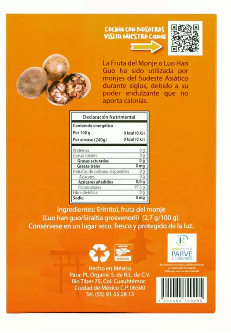 Monk Endulzante de Fruta del Monje 80 sobres de 3 grs - KOZ