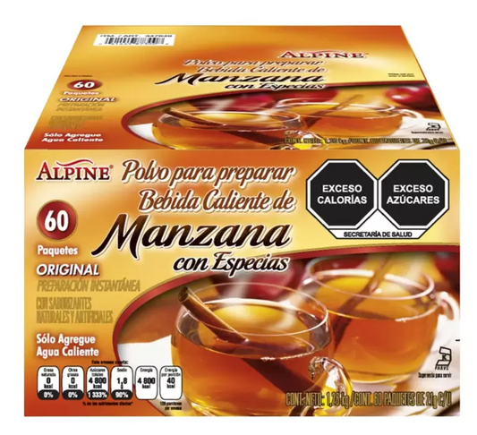 Alpine Bebida en Polvo de Manzana con Especias 60 piezas - KOZ