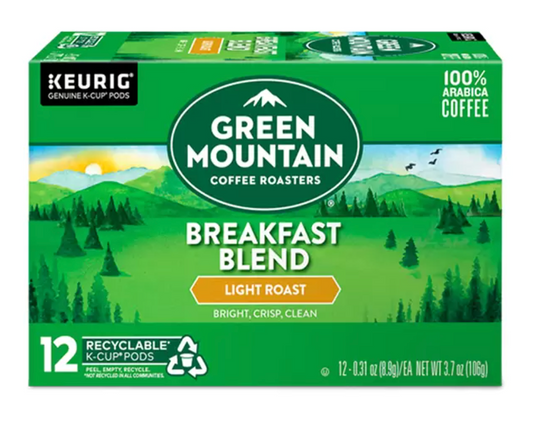 Keurig, Green Mountain Coffee Roasters Breakfast Blend, 72 cápsulas K-Cup - KOZ