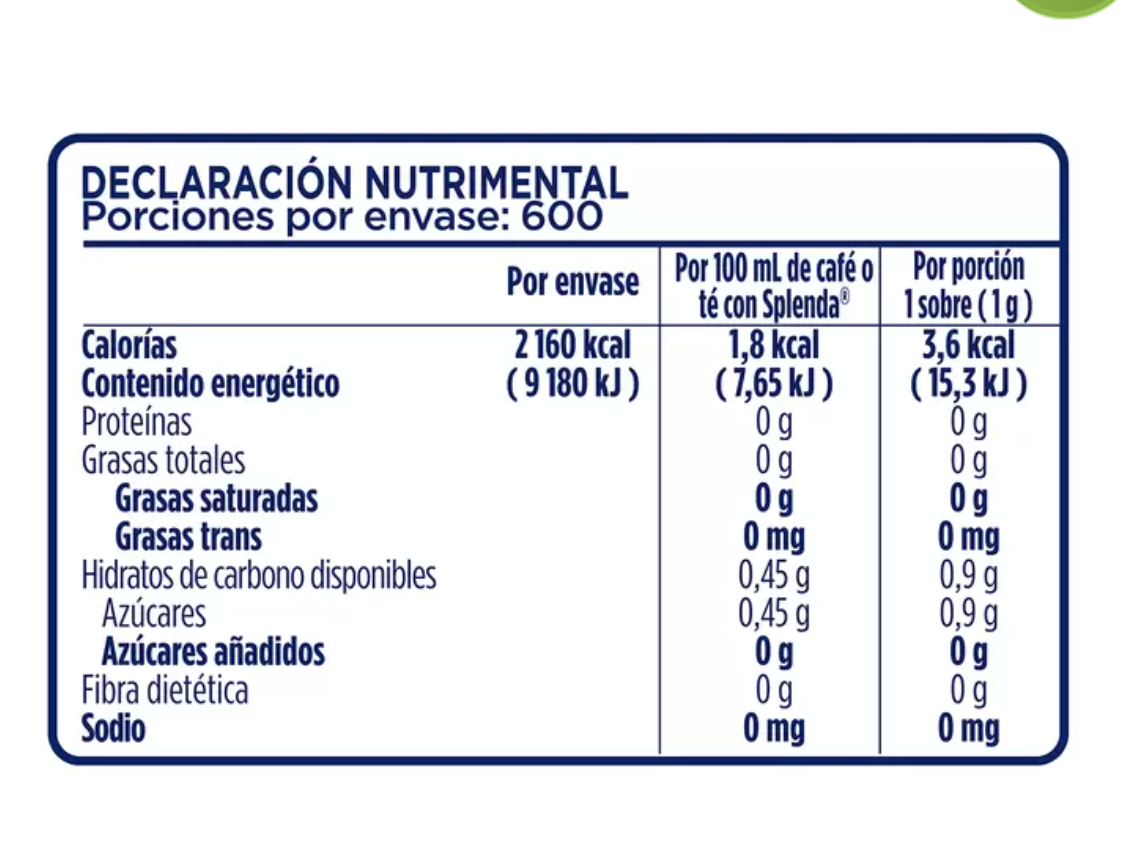 Splenda Endulzante 600 sobres de 1 grs - KOZ