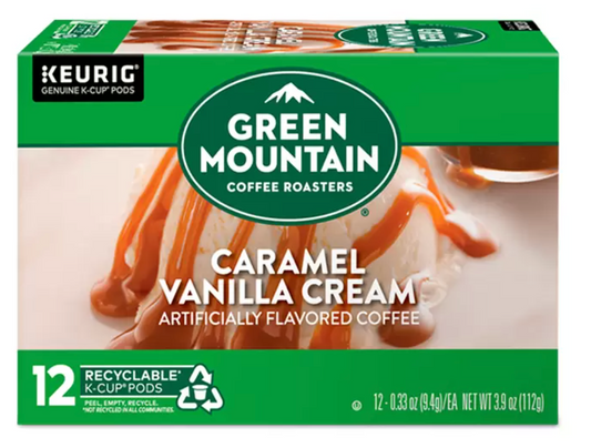 Keurig, Green Mountain Coffee Roasters Caramel Vainilla Cream, 72 cápsulas K-Cup - KOZ