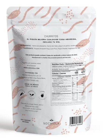 Nochiola Churritos de Amaranto con Piquín 500 grs - KOZ