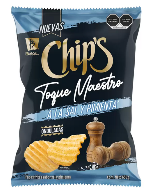 Chip's Toque Maestro Papas Fritas Sal y Pimienta 655 grs - .