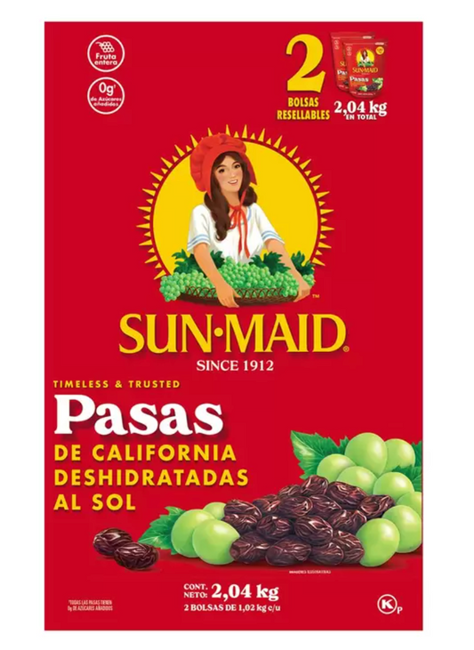 Sun Maid Pasas de California 2 piezas de 1 kg - KOZ