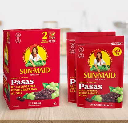 Sun Maid Pasas de California 2 piezas de 1 kg - KOZ