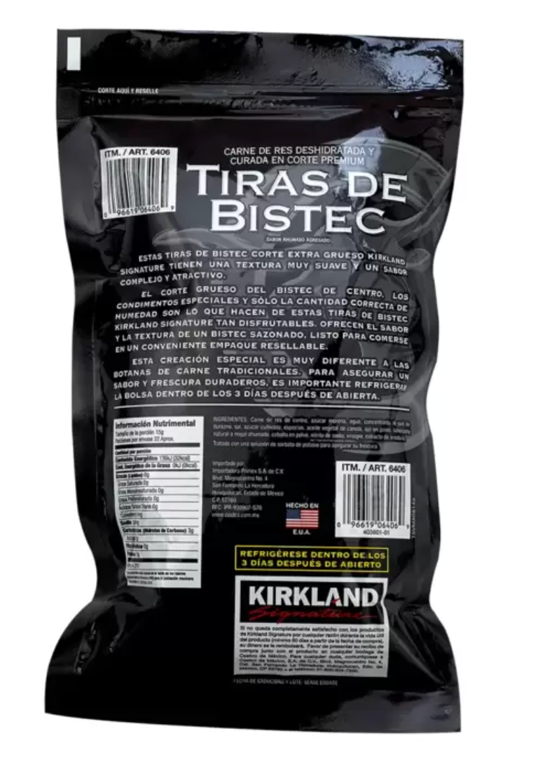 Kirkland Signature Tiras de Bistec Corte Extra Grueso 340 grs - KOZ