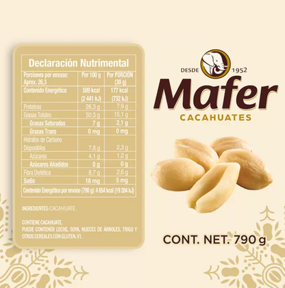 Mafer Cacahuate sin Sal 790 grs - .
