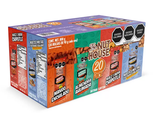 The Nut House Caja de Botanas Surtidas 20 pzas de 40 grs - KOZ
