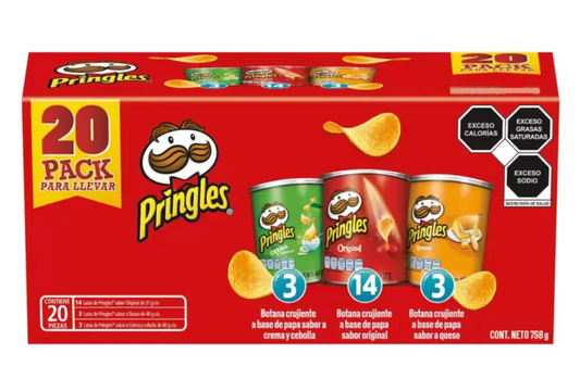 Pringles Papas Surtidas 20 piezas