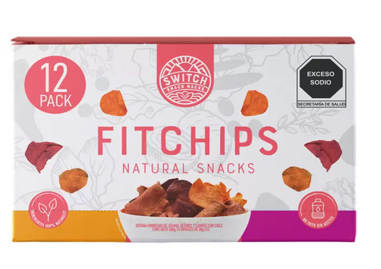 Fitchips Botana Horneada de Vegetales con Chile 12 pzas de 30 grs - .