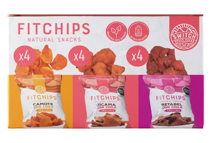 Fitchips Botana Horneada de Vegetales con Chile 12 pzas de 30 grs - .