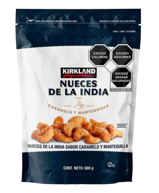 Kirkland Signature Nueces de la India Sabor Caramelo y Mantequilla 680 grs - .