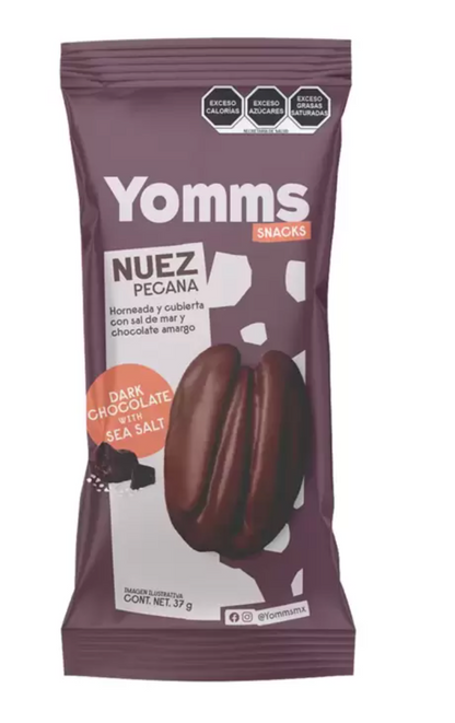 Yomms Snacks de Nuez Pecana con Chocolate 16 pzas de 37 grs - KOZ