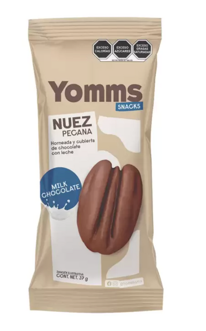Yomms Snacks de Nuez Pecana con Chocolate 16 pzas de 37 grs - KOZ