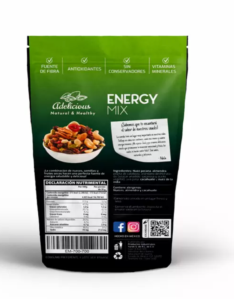 Adelicious Energy Mix Mezcla de Nueces 700 grs - KOZ