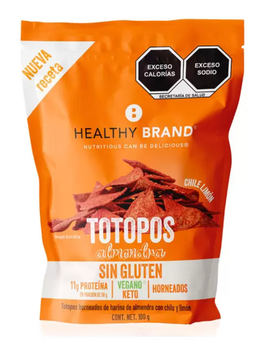 Healthy Brand Totopos Horneados Keto con Chile y Limón 100 grs  - KOZ