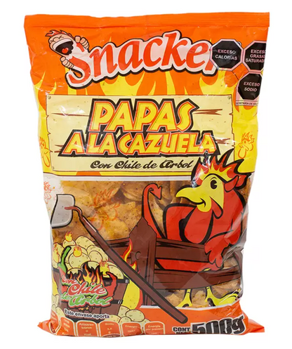 Snacker Papas a la Cazuela con Chile de Árbol 500 grs - .