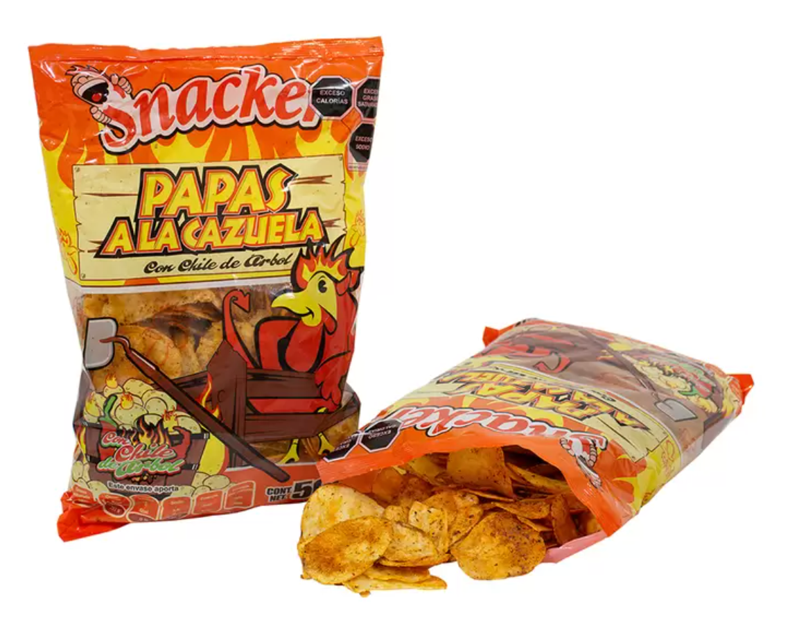 Snacker Papas a la Cazuela con Chile de Árbol 500 grs - .