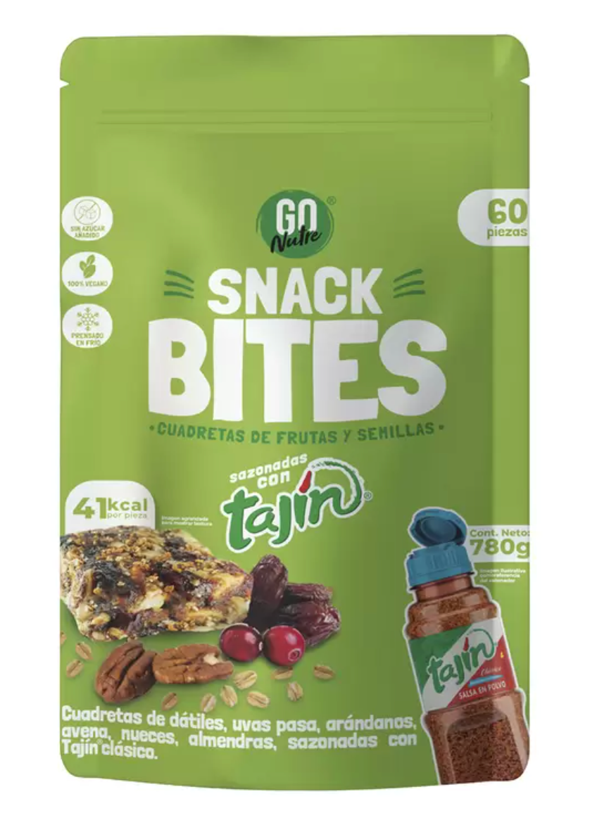 Go Nutre Snack Bites de Frutas y Semillas Sazonadas con Tajín 780 grs - .