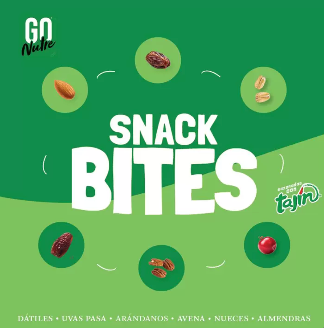 Go Nutre Snack Bites de Frutas y Semillas Sazonadas con Tajín 780 grs - .