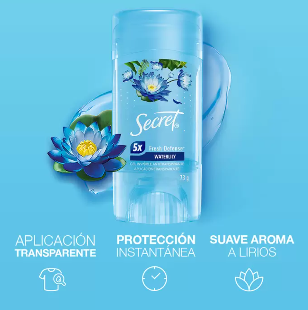 Secret Waterlily Antitranspirante 4 piezas de 73 grs  - .