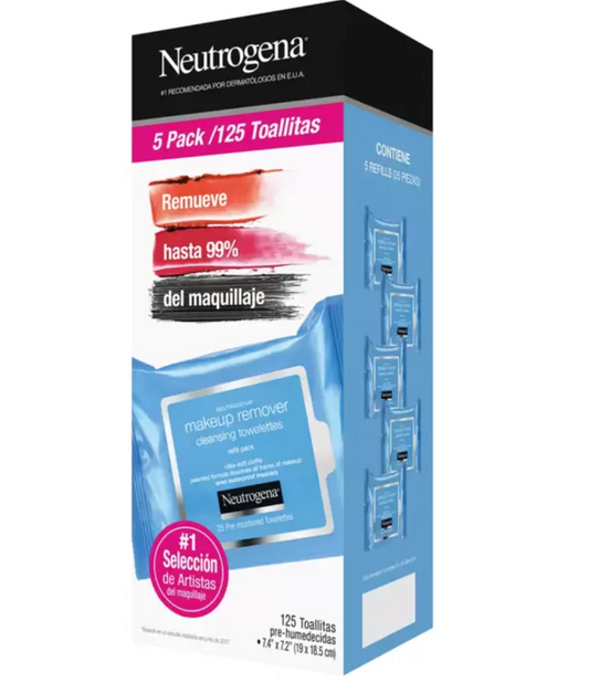 Neutrogena Toallas Desmaquillantes 5 paquetes de 25 piezas - KOZ