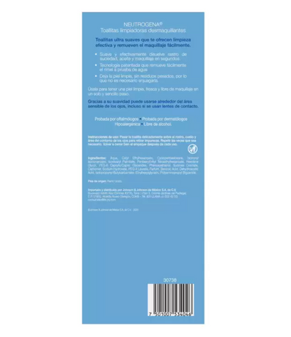 Neutrogena Toallas Desmaquillantes 5 paquetes de 25 piezas - .