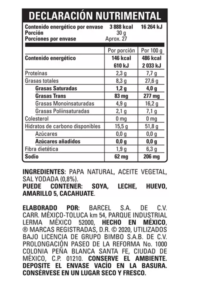 Chip's Sal 800 grs - KOZ
