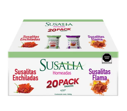 Susalia Surtido de Botanas Saludables 20 pzas de 50 grs - .