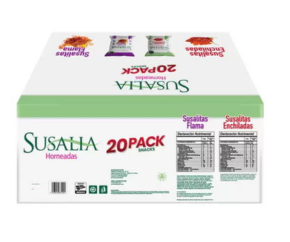 Susalia Surtido de Botanas Saludables 20 pzas de 50 grs - .