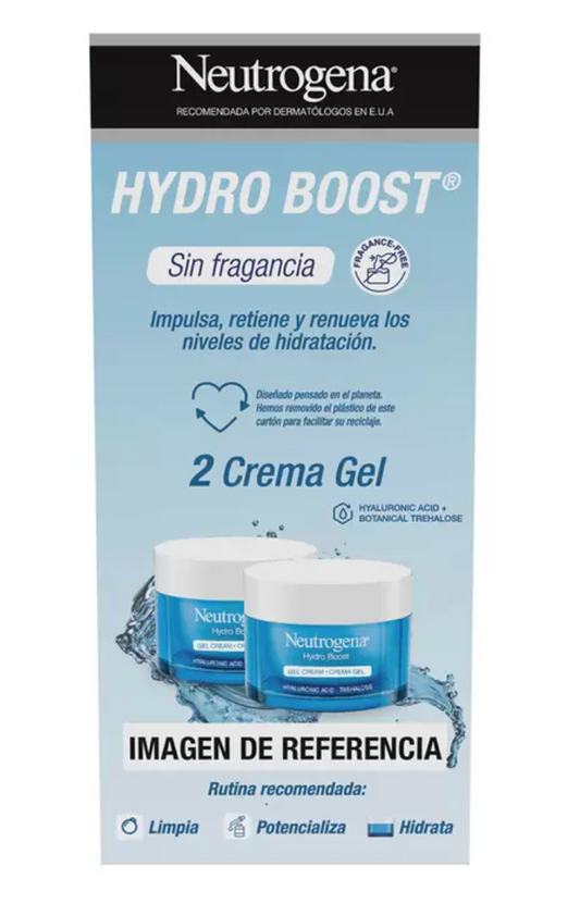 Neutrogena Hydro Boost Crema Hidratante Facial en Gel sin fragancia 2 pzas de 50 ml - .