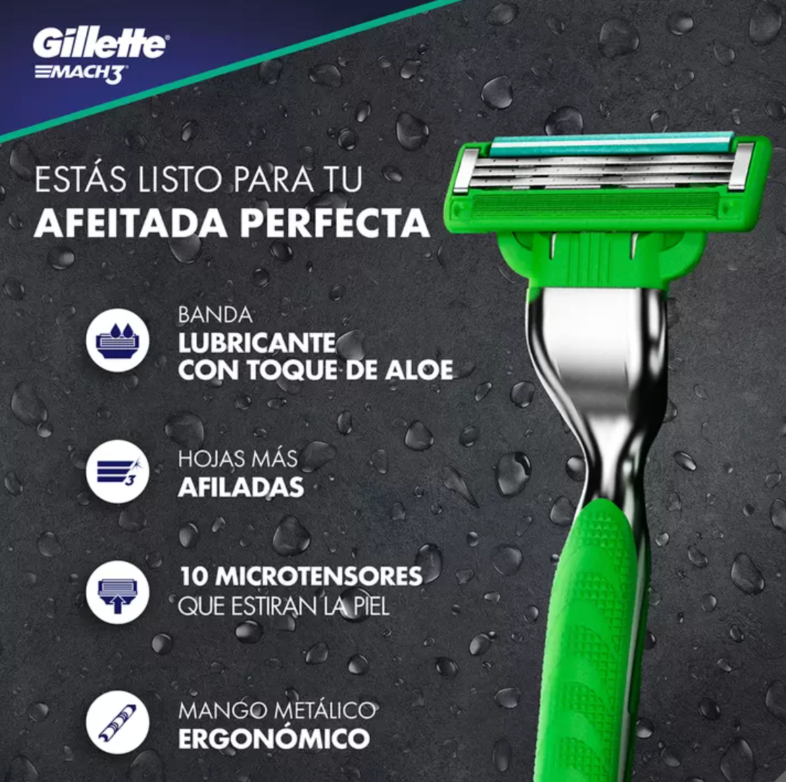 Gillette Repuestos Para Afeitar Mach3 Sensitive 20 piezas - .