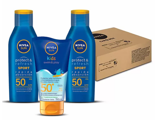 Nivea Sport Protector Solar 2 pzas de 200 ml + Protector Solar Infantil de 150 ml - KOZ