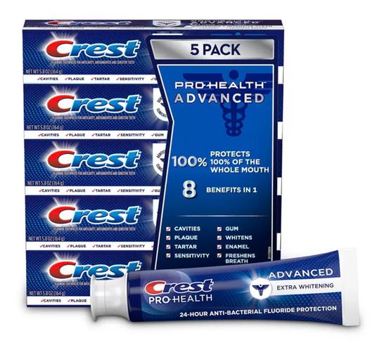 Crest Pasta de Dientes Pro Health Advanced 5 pzas de 144 g c/u  - KOZ