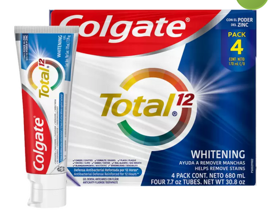 Colgate Pasta Dental Total 12 Whitening 4 piezas de 170 ml - KOZ