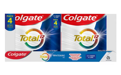 Colgate Pasta Dental Total 12 Whitening 4 piezas de 170 ml - KOZ